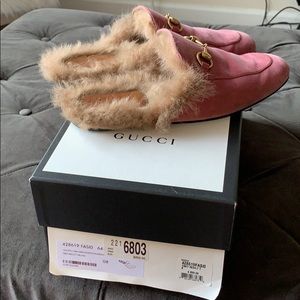 Gucci Princetown fur lined Mule